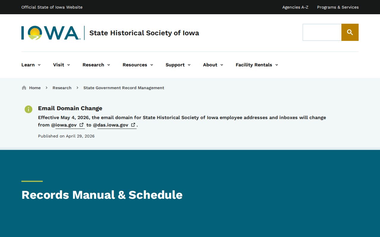 Iowa retention guidance for old Buena Vista County booking records